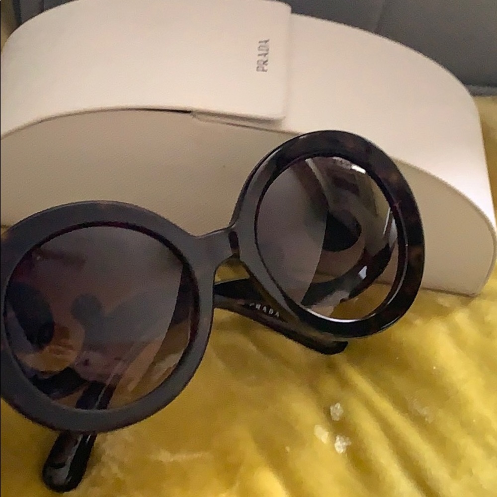 Prada Baroque Round 55mm Swirl Tortoiseshell